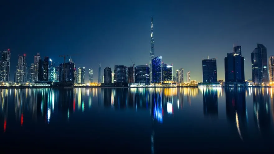 Dubai skyline at night